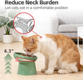 YauYik Raised Cat Bowl, Elevated Cat Food Bowls with Tilted Angle, Stress Free, Anti Vomiting, Ceramic Water Bowl for Ca