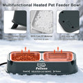 Heated Water Bowl for Cats in Winter, 56 OZ Outdoor Heated Cat Bowl with Raised Brackets to Protect Pet's Neck, Heated D