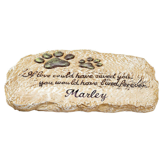 Fox Valley Traders Custom Forever Pet Memorial Garden Stone, Customized Indoor/Outdoor Décor, Crafted with 100% Resin, Loss of Pet Sympathy Gift – Measures 12” Long x 7 ½” Wide x ½” High