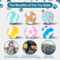Yasdyri Cat Toys Balls 6 Pieces with Bells 5cm Soft Cat Pom Poms Balls Cats Interactive Ball Toy for Cats Kitten Indoor Outdoor Playing Chewing Scratching