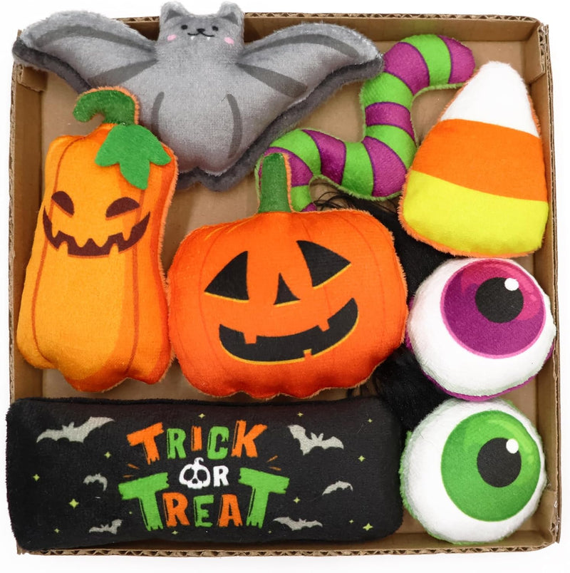 Jumpaws 8 Assortments Halloween Value Pack, Natural Interactive Catnip Cat Toys, Toy with Crinkle and Feather, Accessori
