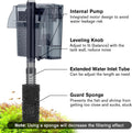 hygger Aquarium HOB Filter 105 GPH for 10-20 Gallon Fish Tank Power Filter with Adjustable Water Flow Extendable Intake 