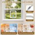 Cat Door for Window Insert, Fits 14-24 Inch, Clear Plexiglass, 4-Way Lock