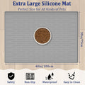 40"x30" XXL Silicone Dog Feeding Mat, 1.5MM Extra Thick Dog Bowl Mat for Food and Water, Large Non-Slip Placemat with High Edges for Dogs Bowls, Easy to Clean, Black