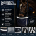 Horse Feed Bag,Heavy Duty Muzzle Feed Bag with Adjustable Strap,Comfort Neck Pad,Nose Pad and Double Waterproof Bottom M