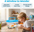 NOLITOY 4 pcs Thick Plastic Portable Fish Tank Mini Aquarium Travel Carrier