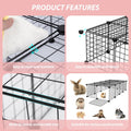 Guinea Pig Cages with Door and Top, 49.2x24.6x12.2inch Small Animal Cage, 20pcs Metal Grid Panels Small Animal Playpen, 