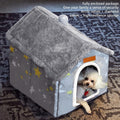 BXEBUI Dog House Indoor Memory Sponge, Foldable Dog House Kennel Bed Mat with Cushion for Small Medium Large Dogs Cats, 