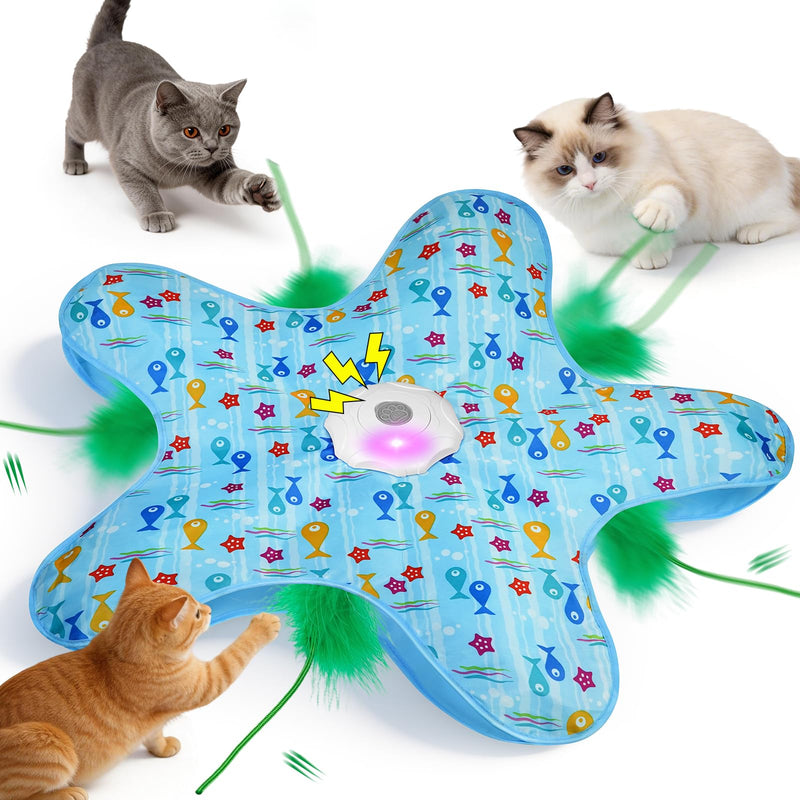 Duckart Interactive Cat Toy - Hide and Seek Automatic Cat Toy with Birdcall, Rechargeable & 3 Speeds, Auto Sleep/Wake Mode Kitten Toys, Safe ABS Material Cat Toys for Bored Indoor Adult Cats