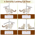 Full Glass Cat Door for Window,32"-37" Adjustable Width,1-Min Install | 4 Locking Modes,Aluminum Frame,HD Glass,Magnetic