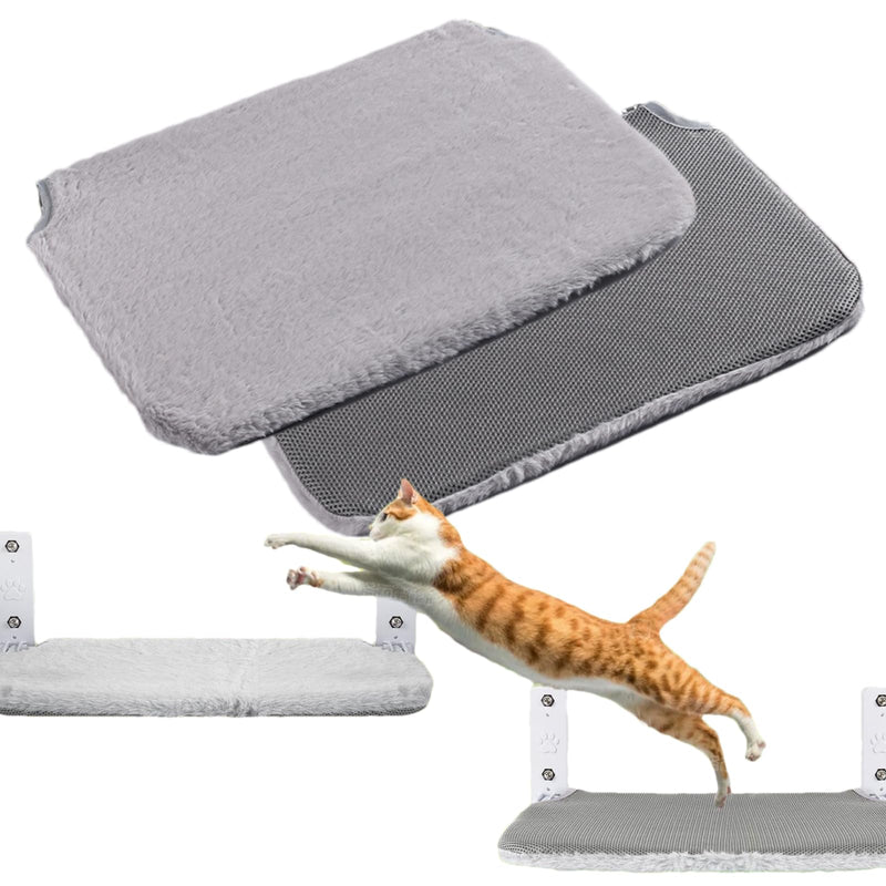 2PCS Replacement Cover for Cat Window Perch, M Size Cordless Cat Window Hammock Bed Accessories, Reversible Breathable/Warm Seat Cover for Inside (Grey, 20.4