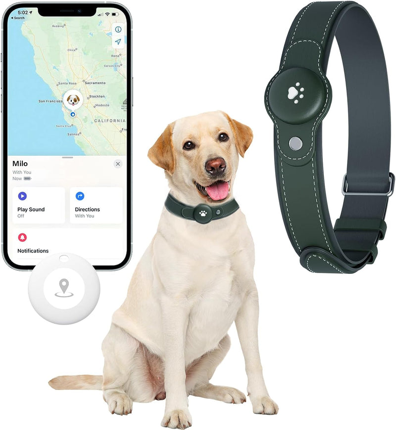 GPS Tracker for Dogs, Dog GPS Tracker, Pet Location Tracker with Collar, Real-Time Tracking, No Monthly Fee or Subscript