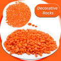 Orange Pebbles for Crafts, 0.9 Pound Natural Polished Aquarium Gravel, Decorative Pebbles for Indoor Plants, Turtle Tank