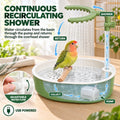 Automatic Parakeet Bird Bath with Pump, Large Running Water Parrot Shower
