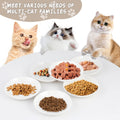 6 Pack Cat Food Bowl, Ceramic Cat Bowls, Anti Whisker Fatigue Cats Bowl Set,5.5 Inches Shallow Wide Kitten Plates for Food and Water (White-A)
