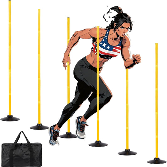 Desyeryamimi 5 FT Agility Training Poles for Soccer/Dog/Horse,Adjustable Football Basketball Speed and Agility Training 