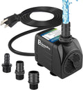 550GPH Submersible Water Pump(2000L/H 30W), Adjustable Ultra Quiet Fountain Pump with 4 Nozzles 7.2ft High Lift for Aqua