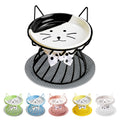TRUNDISAN Elevated Cat Food Dish, Ceramic, Non-Slip Stand, Raised Feeding Station, 5 in, Shallow for Whiskers, Dishwasher Safe