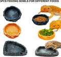Bearded Dragon Tank Accessories Kit – 10pcs Reptile Water Food Bowl, Feeding Tongs with Rubber Tip, Grooming & Cleaning 