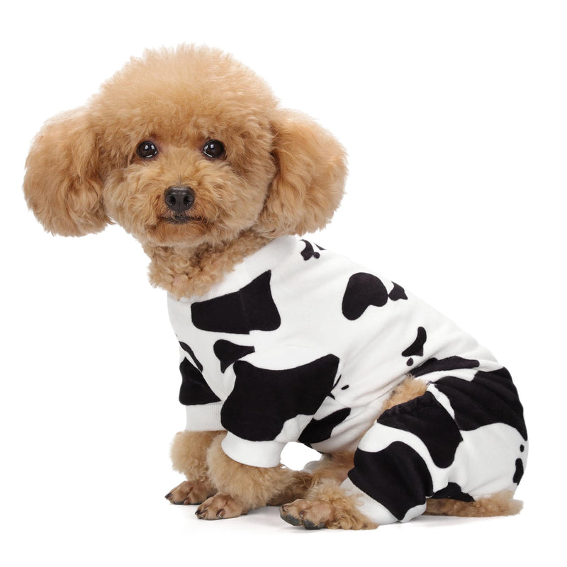 Adorable Cow Print Dog Pajamas – Lightweight, Cozy Four-Legged Outfit for Small to Large Dogs and Cats, Soft and Snuggly Pet Wear for Everyday Comfort and Cuteness.S