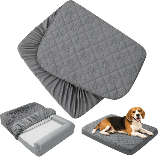 PAWFINITY Waterproof Dog Bed Cover Replacement, Fitted Sheet Washable