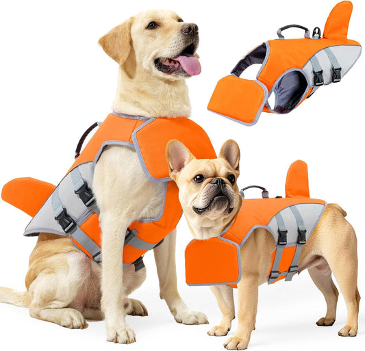 Dog Life Vest with Chin Float, High Buoyancy Dog Swim Jacket