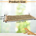 FlidRunest 21.6 x 7.8 in Seagrass Bearded Dragon Hammock for Window, Large Lizard Window Perch, Reptile Hammock Perch wi