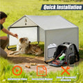 3 in 1 Extra Large Dog Canopy Outside,All-Season Outdoor Dog Shade XL with Roller Shutters and Removable Door,Pet Shelte