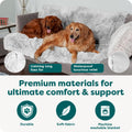 Furhaven Waterproof Throw Blanket for Dogs & Indoor Cats, Washable - Shaggy Plush Calming Long Faux Fur & Velvet Dog Blanket - Mist Gray, XL