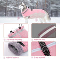 Lelepet Dog Coat Warm Dog Winter Coat Waterproof Dogs Jacket with Harness Built in Reflective Pet Fleece Vest Zip-Up Cold Weather Coats for Medium Dogs Turtleneck & Windproof Coats Dachshund Pink M