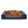 FurHaven Dreamer Sofa Orthopedic Dog Bed for Large Dogs with Orthopedic Egg Crate & Solid Orthopedic Foam Base for Joint Support, Removable Washable Cover, Jumbo XL, Quilted Sofa, Iron Gray