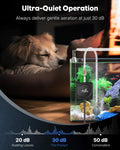 Pawfly Nano Silent Aquarium Air Pump, Mini Bubbler with Accessories, 1.3 W Portable Oxygen Aerator for 1-15 Gallon Fish 