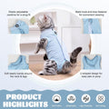 DoggieKit Cat Surgery Recovery Suit, Kitten Anti Licking Onesie for Female Spay Male Neuter, Soft Breathable Surgical Bodysuit, Post Operative Shirt for Abdominal Wound E-Collar & Cone Alternative
