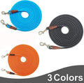 SEPXUFORE Tie Out Rope Dog Leash, Long Tether 8-10-13-15-20-25-30-35-40-50-65 FT Nylon Check Cord for Medium Large Dogs Indoor/Outdoor Camping Backyard (Black, 3/8" x 10ft)