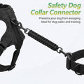 Dog Collar Safety Clip - Double-Ended Backup Safety Strap (Black)