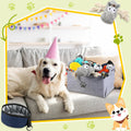 Zopeal New Puppy Gift Basket Dog Toy Pet Accessories Portable Travel Bowl, Grooming Brush, Squeaky Toy, Suction Cup Feed