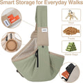 Dog Sling Carrier, Small Dog Carrier Sling for Cats & Puppies 20 lbs, Dog Carry Bag with Pockets, Light Water-Resistant 