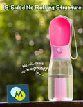 Portable Water Bottle for Small Dogs, 3 in 1 Pet Travel Bowl Dispenser with Food Treat Container & Poop Bag Holder, Summ