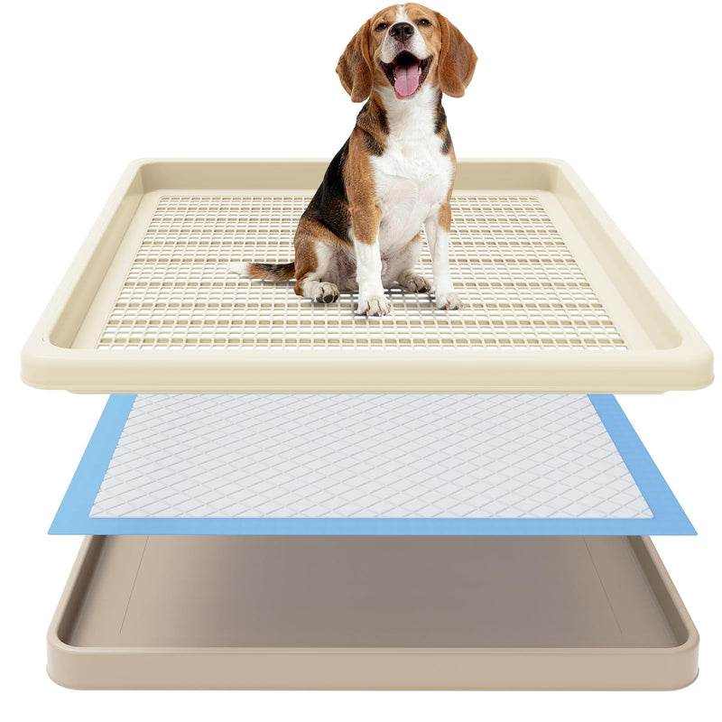 Dog Pee Pad Holder for Small and Medium Dogs, Two-Layer Mesh Dog Potty Tray, Indoor Puppy Pad Holder for Potty Training, Gentle on Paws, Easy-Clean Leak-Resistant Fits 22 × 22 Inches Pee Pads