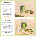 Magnetic Hamsters Feeding Set Freestanding Water Bottle Food Bowl for Glass Tanks, Suitable for Syrian Dwarf Hamsters Ge
