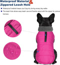 Petglad Waterproof Dog Winter Coat, Warm Fleece Dog Jacket with Leash Hole