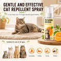 2Pcs Cat Deterrent Spray, Natural Anti-Scratch Cat Spray for Cats & Kittens, Orange Scent Cat Repellent Spray to Protect