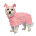Dog Bathrobe Super Absorbent Towel Robe - Microfiber Bath Towels Fast Drying Coat for Dogs, Cute Dogs Clothes Adjustable Collar & Belly Strap Warm Keeping Hooded Dog Towel (Pink, Medium)