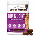 Dr. Joseph's VetPro Complete Dog Hip & Joint Wellness Supplement – High-Strength Glucosamine, MSM, Omega & Chondroitin Chews and Breeds – Vet Formulated Chicken Dog Treat - 120 Count