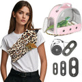 Portable Bearded Dragon Carrier with Leash and Harness Set, Beardie Carrier, Lizard Adjustable Harness with Leather Wing