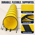 Dog Agility Tunnel, 10 FT Long x 23.6 Inch Diameter Large Dog Tunnel, 420D Oxford Fabric Foldable Training Equipment wit