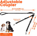 HOWGO Double Dog Leash,Tangle-Free 360 Swivel(Black, Pro S-M w.Handle)
