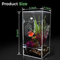 Acrylic Jumping Spider Enclosure, Secure Front Opening Door, 4x4x8 inch, Ventilated Habitat for Tarantulas, Mantis, Herm
