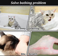 Cat Bathing Bag, Breathable Mesh Cat Shower Bag Anti Scratch Adjustable Grooming Washing Bag for Nail Trimming Soft Polyester