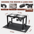 Flodomix Elevated Dog Bowls, Metal Raised Dog Bowl Stand with 2 Thick 58oz Stainless Steel Food Bowls & Non-Slip Mat - 11.8" Tall for Medium/Large Breeds